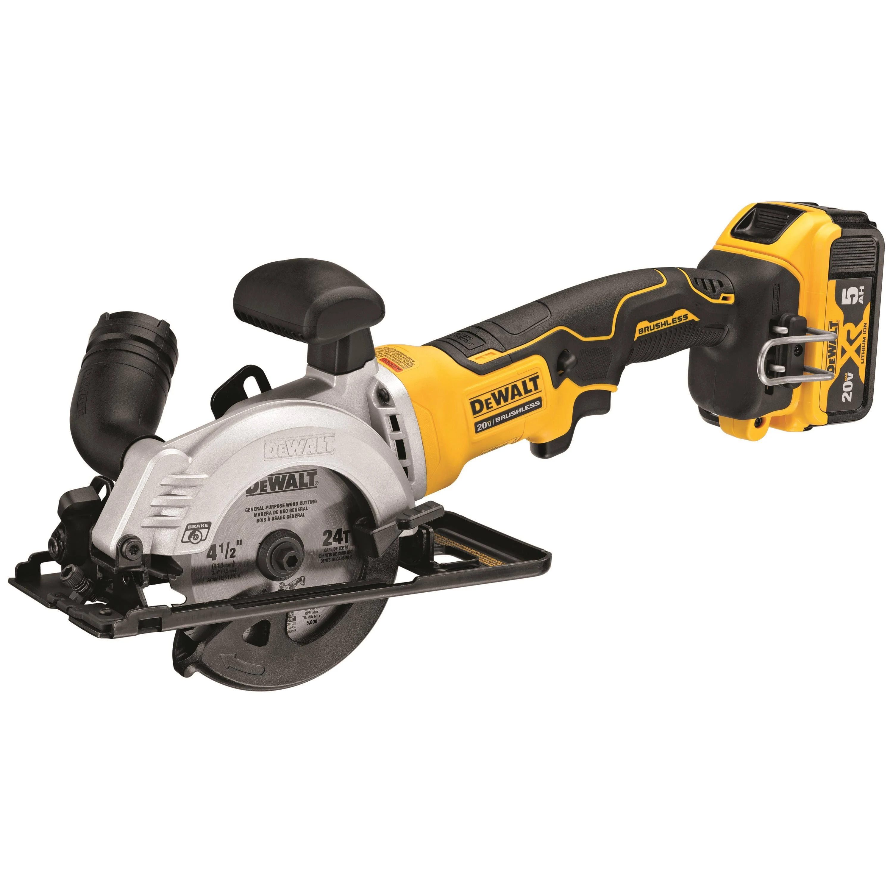 DeWalt DCS571P1 Atomic 20V MAX* Brushless 4-1/2″ Cordless Circular Saw Kit