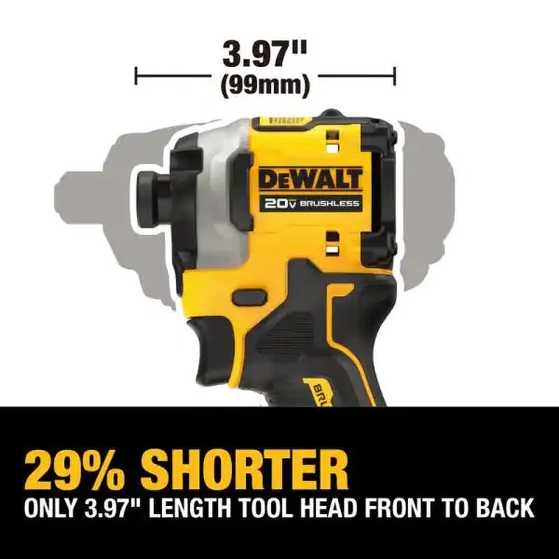 DeWalt DCF850B Atomic 20V MAX* 1/4 -In. Brushless Cordless 3-Speed Impact Driver, Tool Only