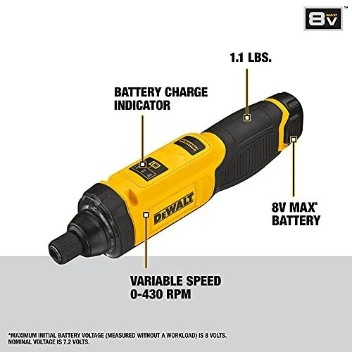 DeWalt DCF682N1 8V MAX* Gyroscopic Inline Screwdriver