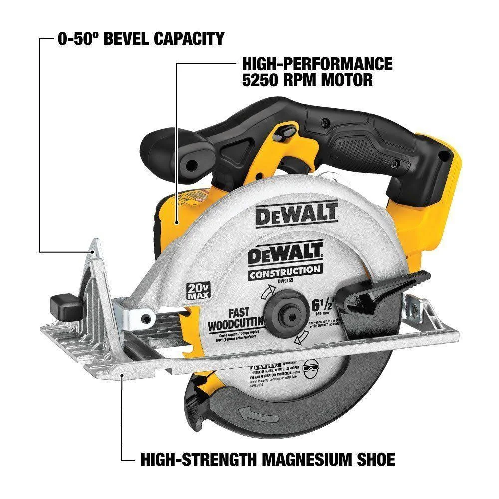 Dewalt Circular Saw, 6.5 Inches DCS391B