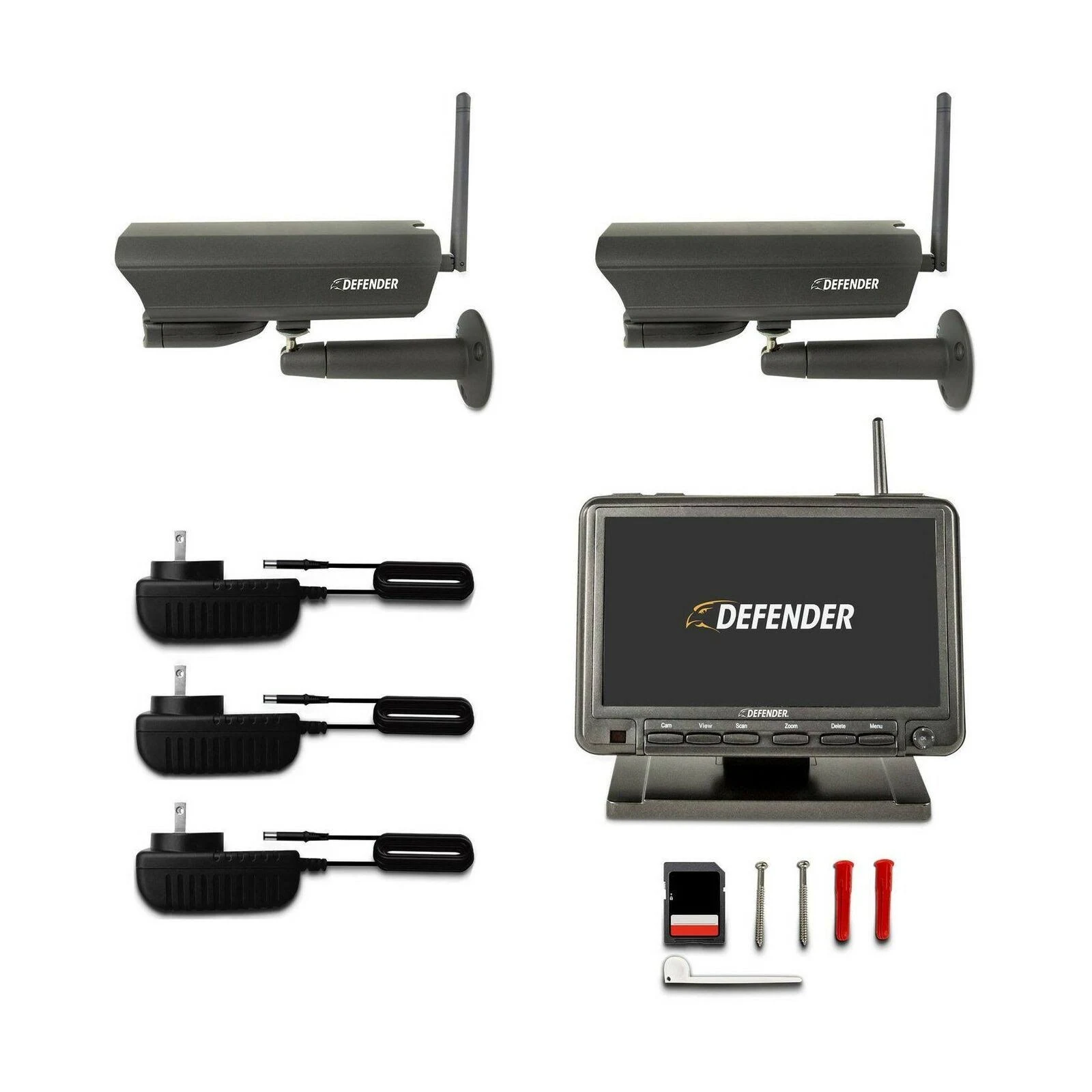 Defender PhoenixM2 Digital Wireless 7″ Monitor DVR Security System with 2 Night