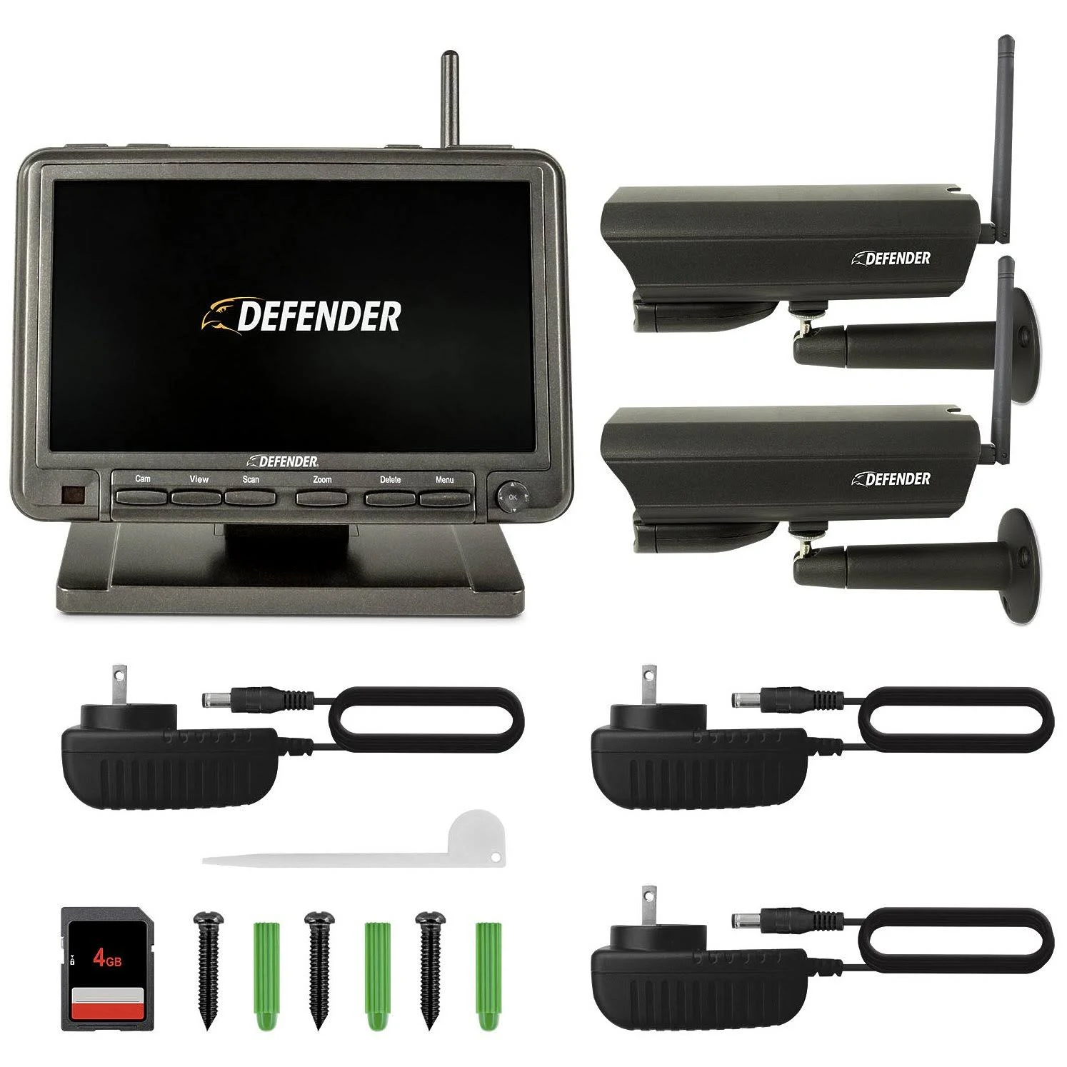 Defender PhoenixM2 Digital Wireless 7″ Monitor DVR Security System with 2 Night