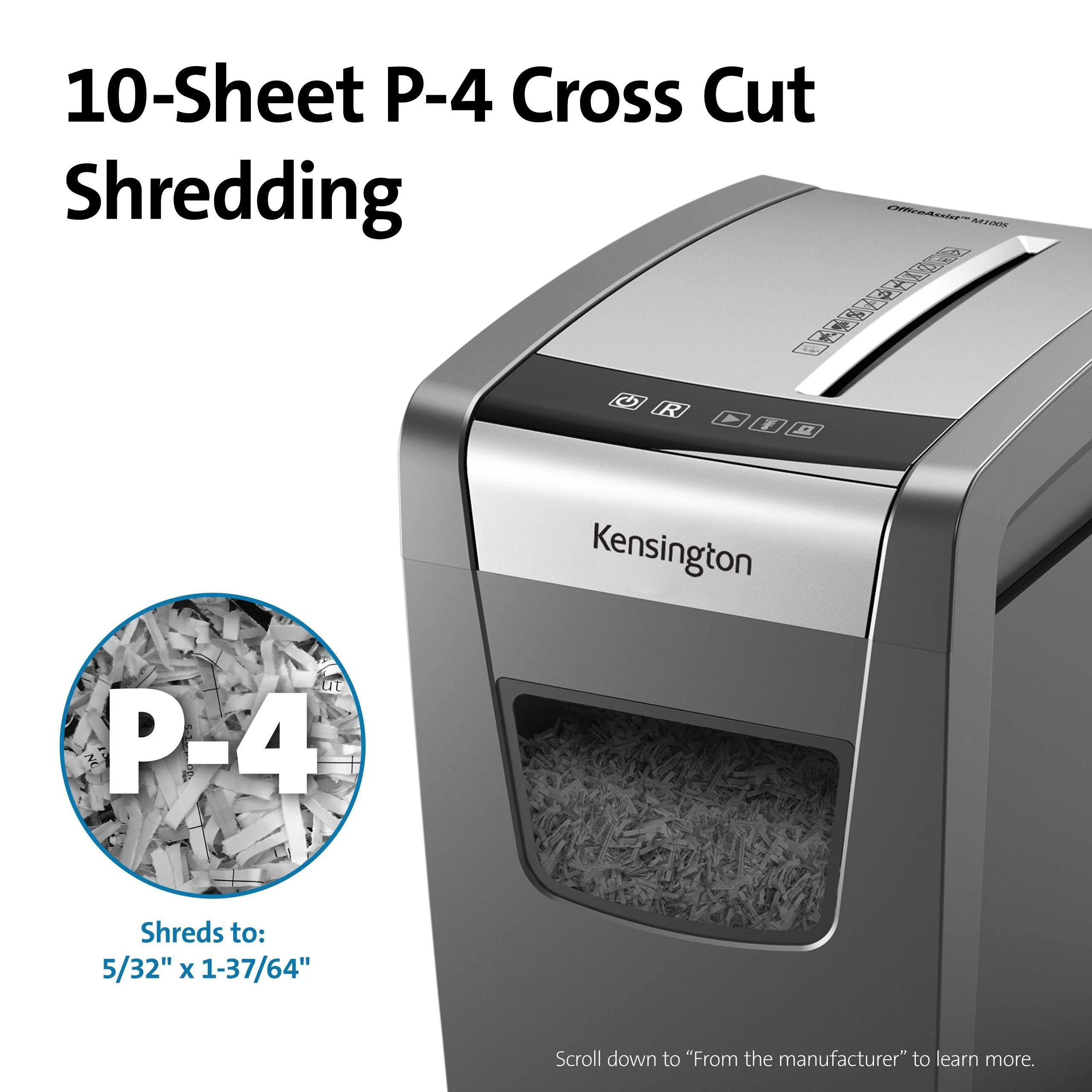 Kensington OfficeAssist M100S Anti-Jam Cross Cut Shredder