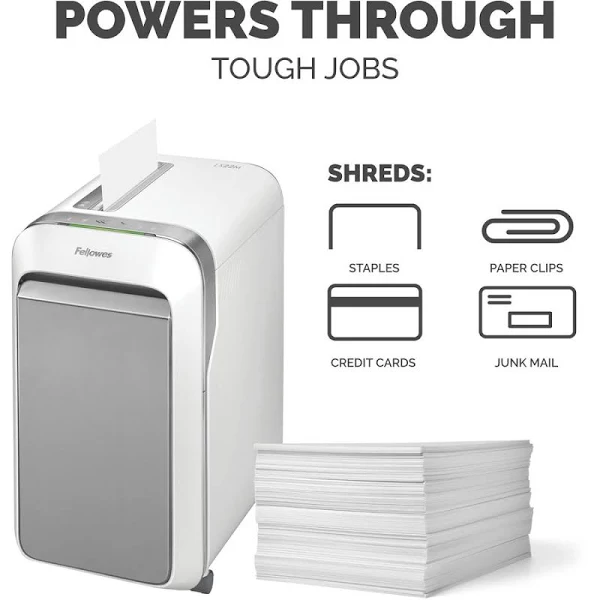 Fellowes Powershred LX220 Micro-Cut Shredder, 20-Sheet Capacity, White