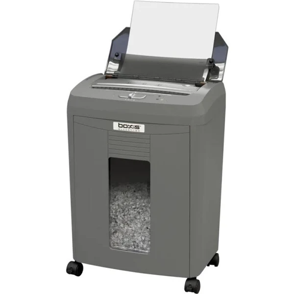 Boxis AutoShred 90-Sheet Micro-Cut Shredder, Gray