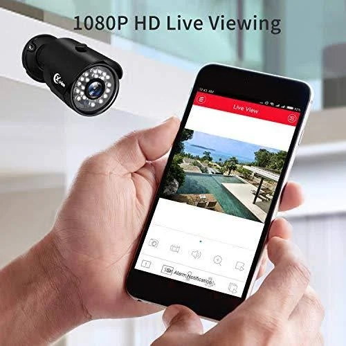 XVIM 8CH 1080p Security Camera System Outdoor with 1TB Hard Drive Pre-Install CCTV Recorder 8pcs HD 1920TVL Upgrade Outdoor Home Surveillance Cameras