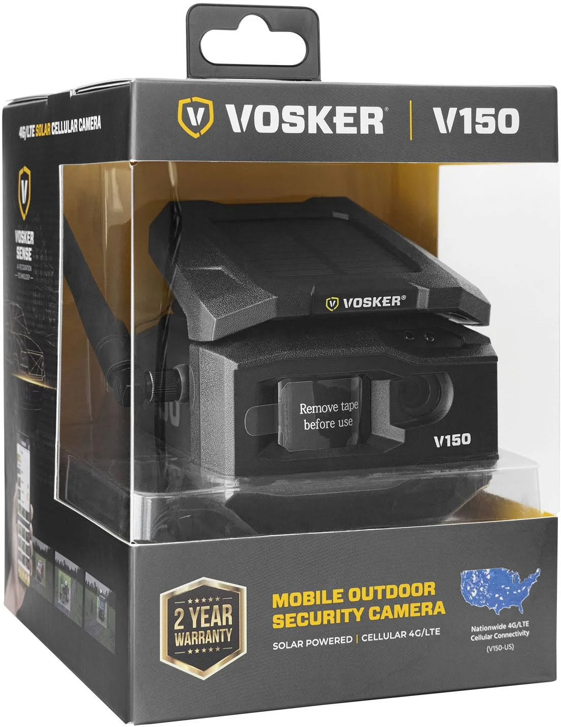 Vosker V150 Solar Powered LTE Cellular Outdoor Security Camera Verizon