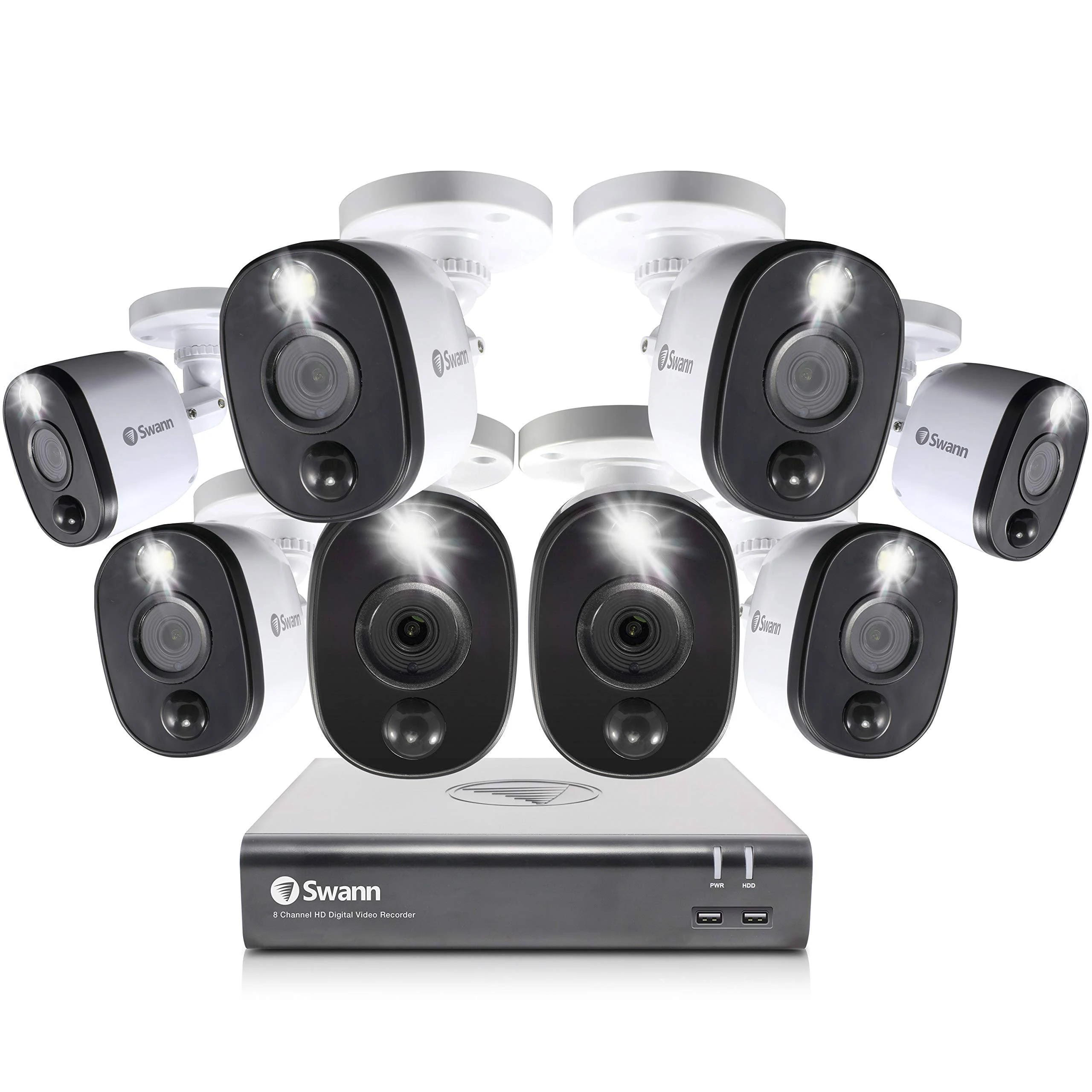 Swann SWDVK-845808WL-US 1080p Full HD Surveillance System Kit with 8-Channel 1 TB DVR and Eight 1080p Cameras