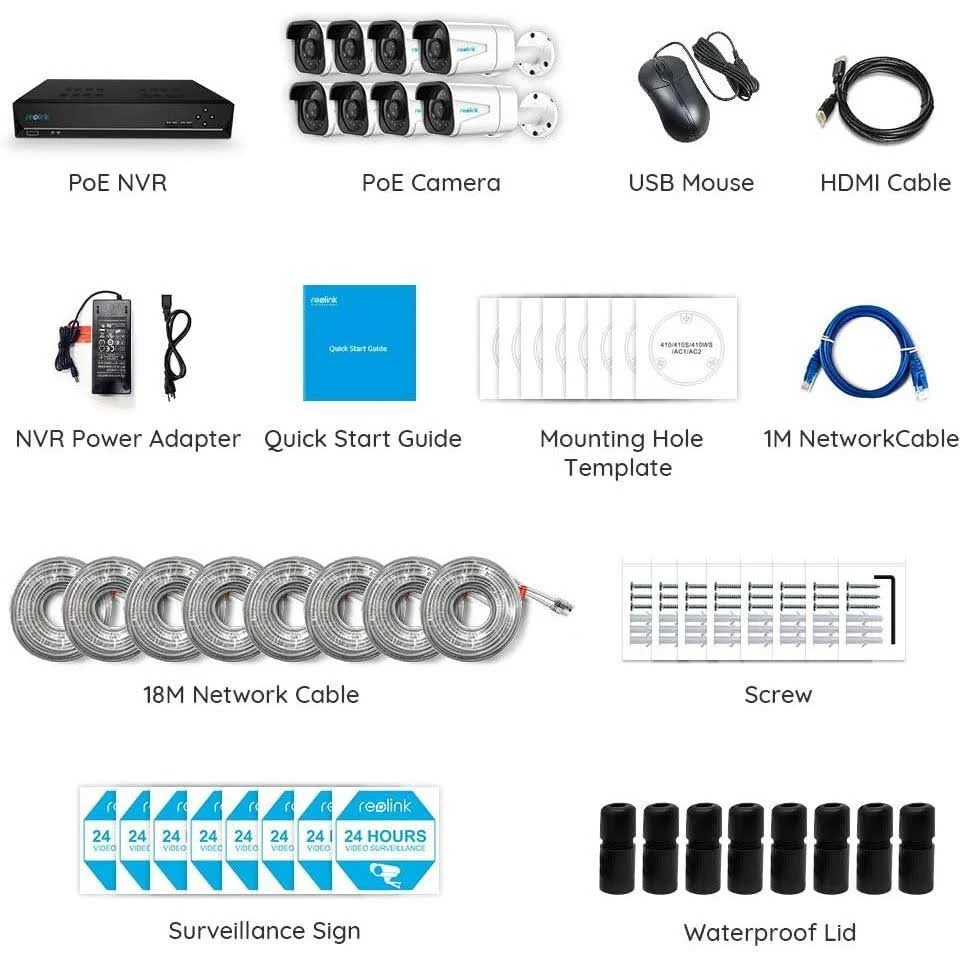 Reolink 4K Security Camera Kit 8 Bullets