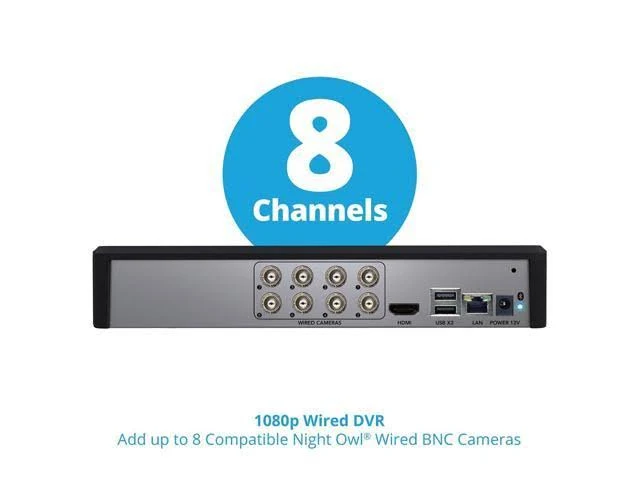 Night Owl BTD2818LSA BTD2 Series Bluetooth 8 Channel 1080p DVR & 8 x 1080p Light Cameras with Audio