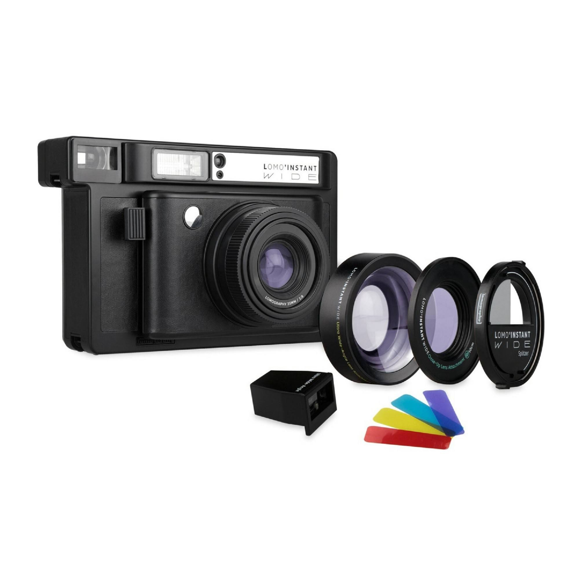 Lomography LomoĄŻInstant Wide Black Camera and Lenses