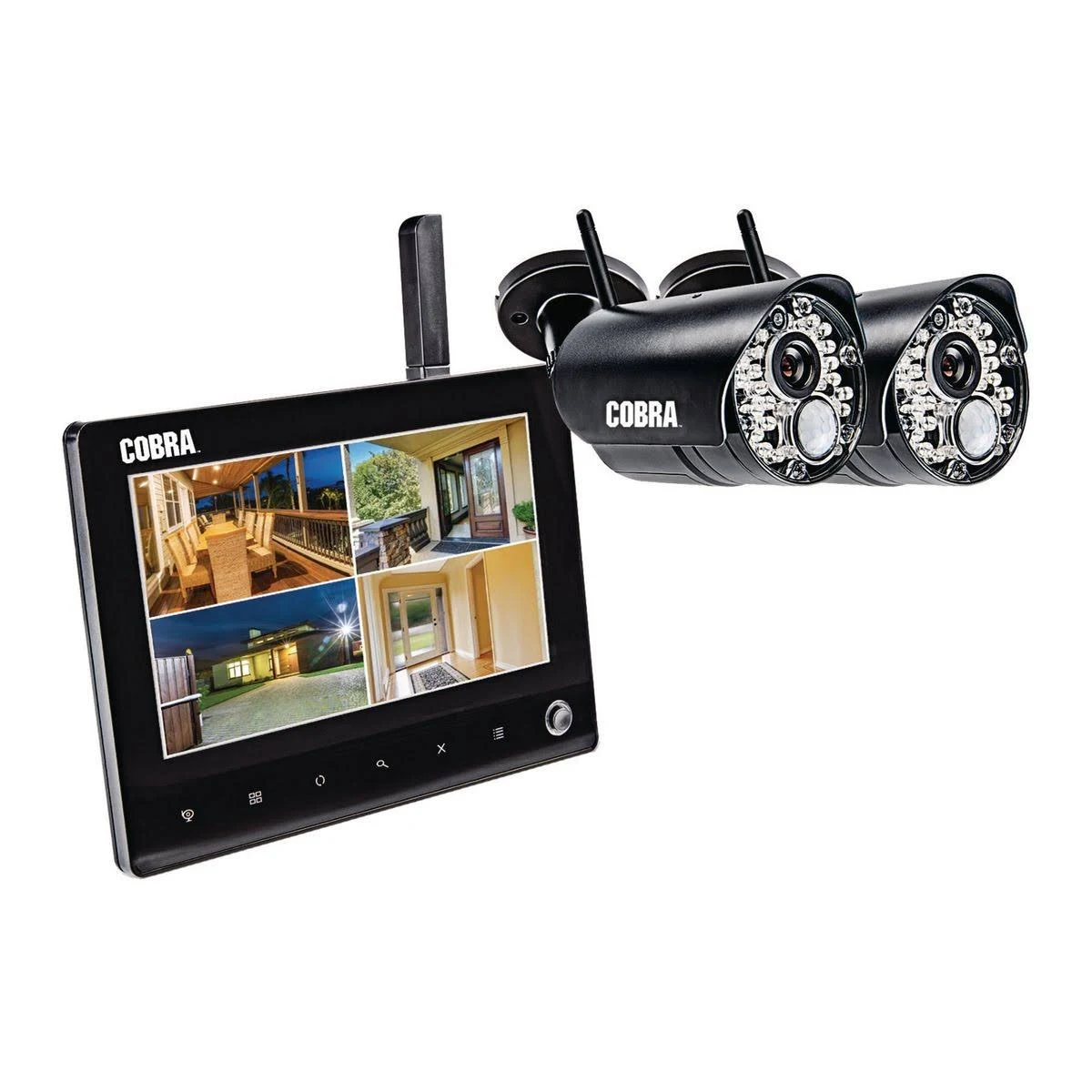 Cobra 4 Channel Wireless Surveillance System with 2 Cameras