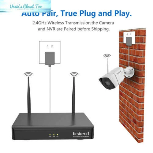 [newest] Wireless Security Camera System, Firstrend 8CH 1080p Wireless NVR System with 4pcs 1.3MP IP Security Camera with 65ft Night Vision and Easy