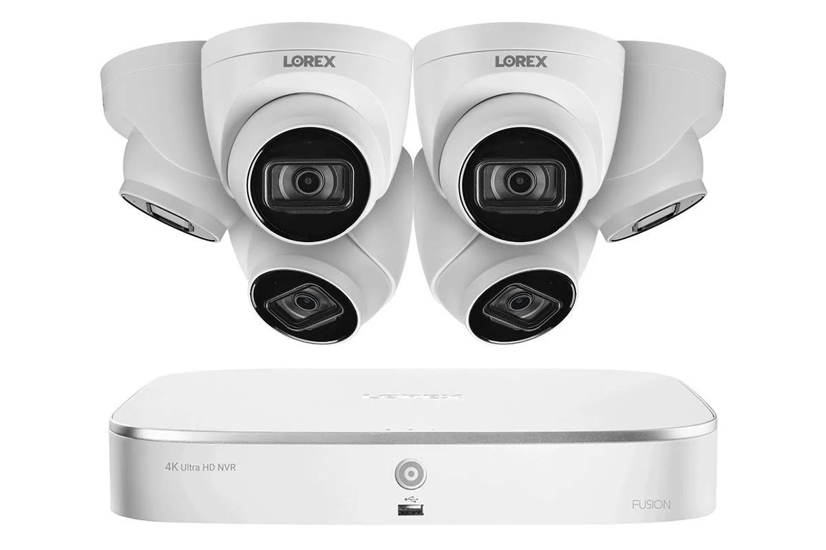 4K Ultra HD IP NVR System with 6 Outdoor 4K 8MP IP Dome Cameras Lorex N4K2-86WD