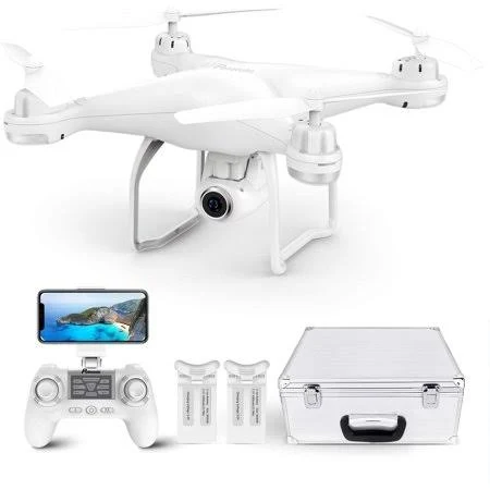 T25 Drone with 2K Camera for Adults, RC FPV GPS Drone with WiFi Live Video, Auto Return Home, Altitude Hold, Follow Me, Custom Flight Path, 2 Drone