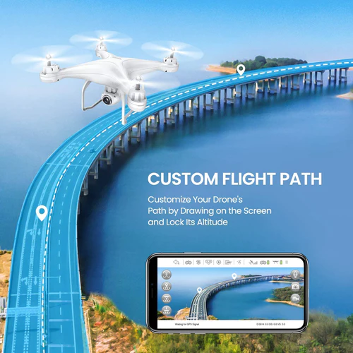 T25 Drone with 2K Camera for Adults, RC FPV GPS Drone with WiFi Live Video, Auto Return Home, Altitude Hold, Follow Me, Custom Flight Path, 2 Drone