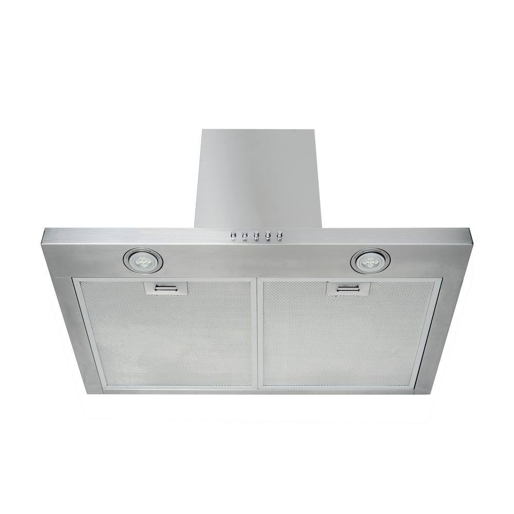 Vissani 30 in. W Convertible Wall Mount Range Hood with 2 Charcoal Filters in Stainless Steel WA0575