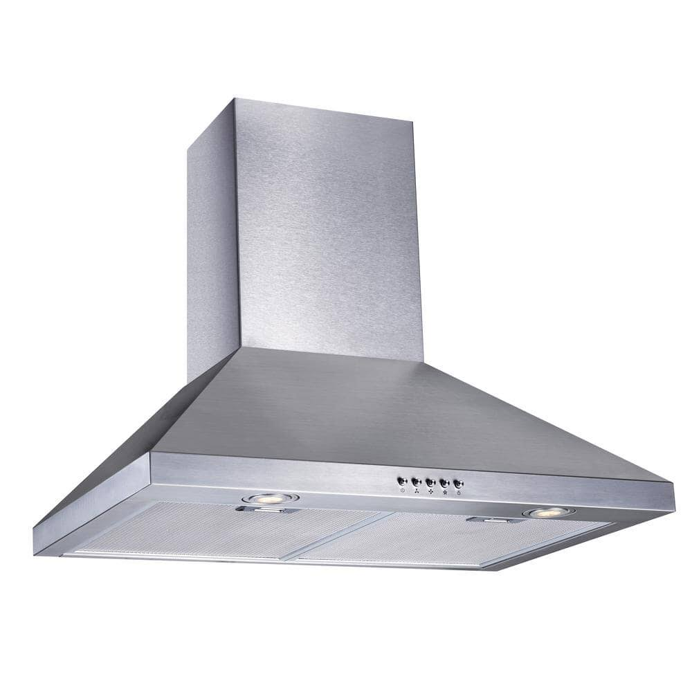 Vissani 30 in. W Convertible Wall Mount Range Hood with 2 Charcoal Filters in Stainless Steel WA0575