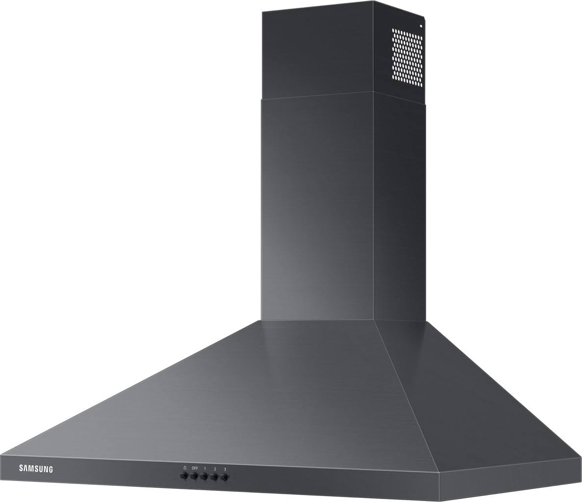 NK30R5000WG Samsung 30∪ Wall Mount Chimney Range Hood With 390 CFM and LED Lighting 每 Fingerprint Resistant Black Stainless Steel