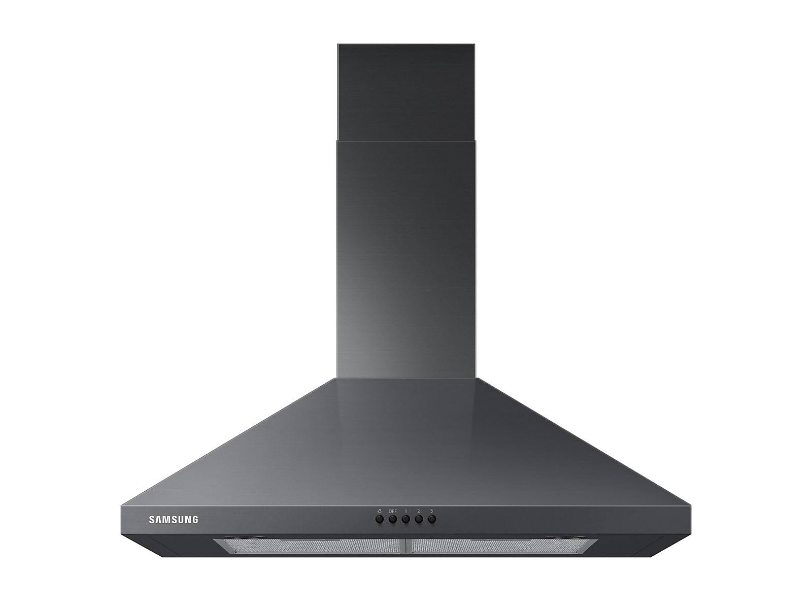 NK30R5000WG Samsung 30∪ Wall Mount Chimney Range Hood With 390 CFM and LED Lighting 每 Fingerprint Resistant Black Stainless Steel