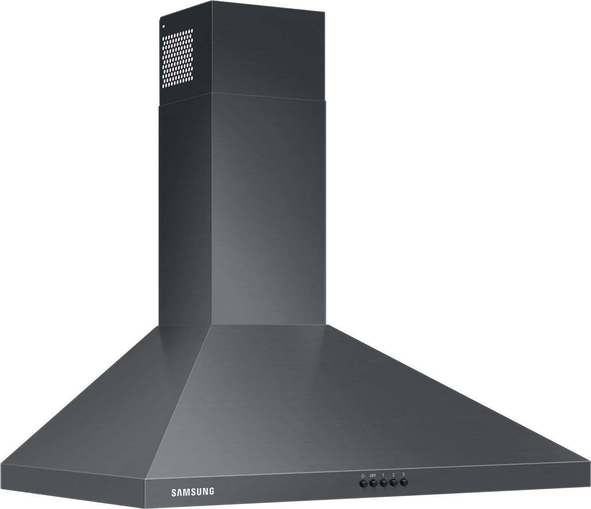 NK30R5000WG Samsung 30∪ Wall Mount Chimney Range Hood With 390 CFM and LED Lighting 每 Fingerprint Resistant Black Stainless Steel