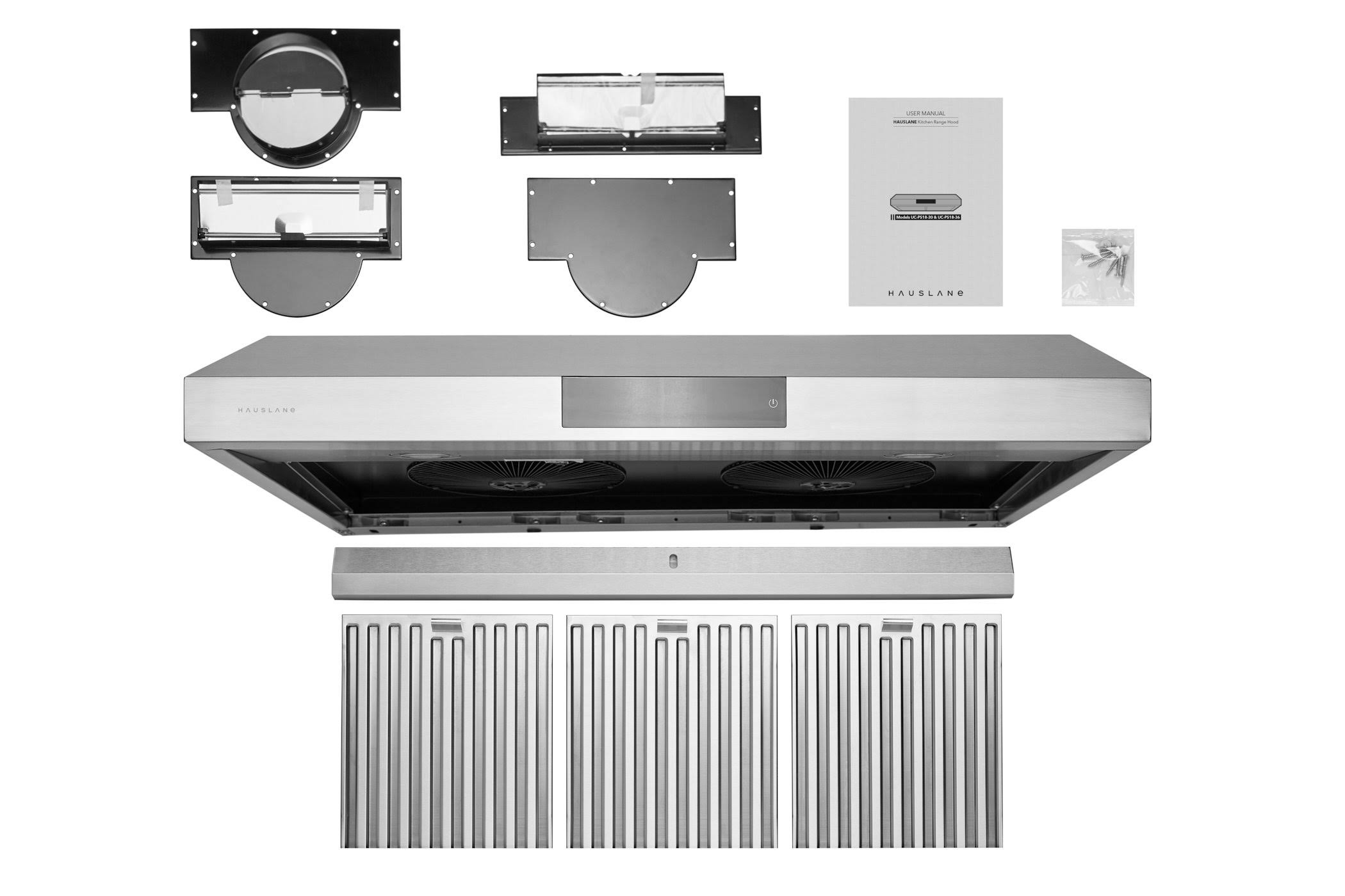 Hauslane UC-PS18SS-30 30 in. 860 CFM Ducted Under Cabinet Range Hood Stainless Steel