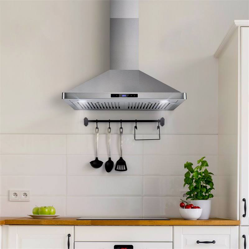 Cosmo 30∪ 380 CFM Ductless Wall Mount Range Hood Kitchen Hood in Stainless Steel