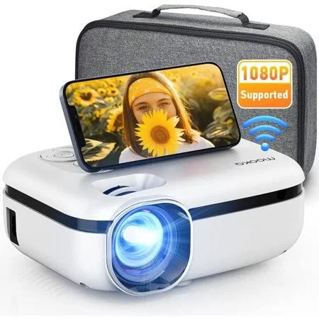 Mooka WiFi Projector, 7500L HD Outdoor Mini Projector, 1080p & 200 inch Screen Supported DPPJ1055