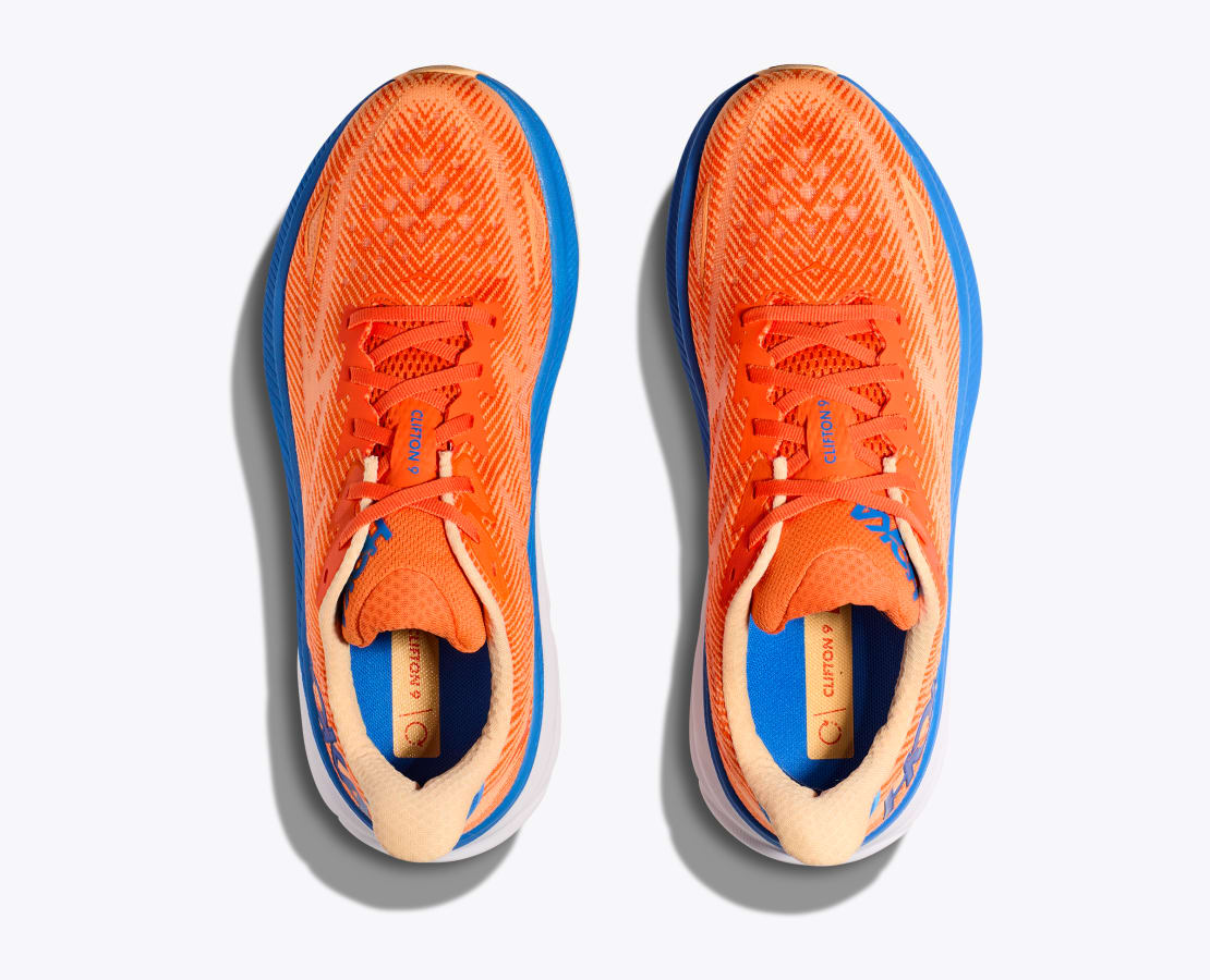 Men's Clifton 9 Running Shoes Vibrant Orange / Impala