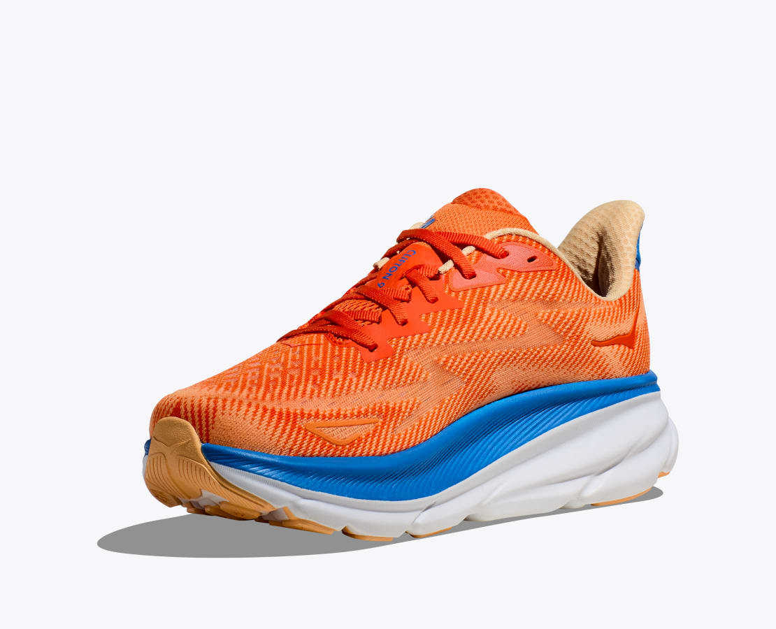 Men's Clifton 9 Running Shoes Vibrant Orange / Impala